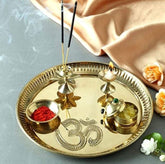Gold Plated German Silver Pooja Thali, Diwali Gift, Party Favours, Wedding Gift, Return Gift, Home Decor, Diwali Pooja Accessories